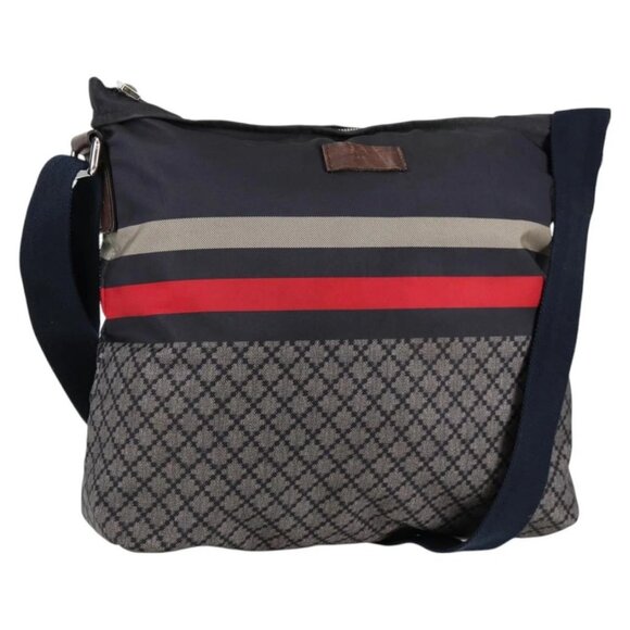 GUCCI Shoulder Bag Nylon Navy Silver 270410 Auth bs26783 - Picture 1 of 16